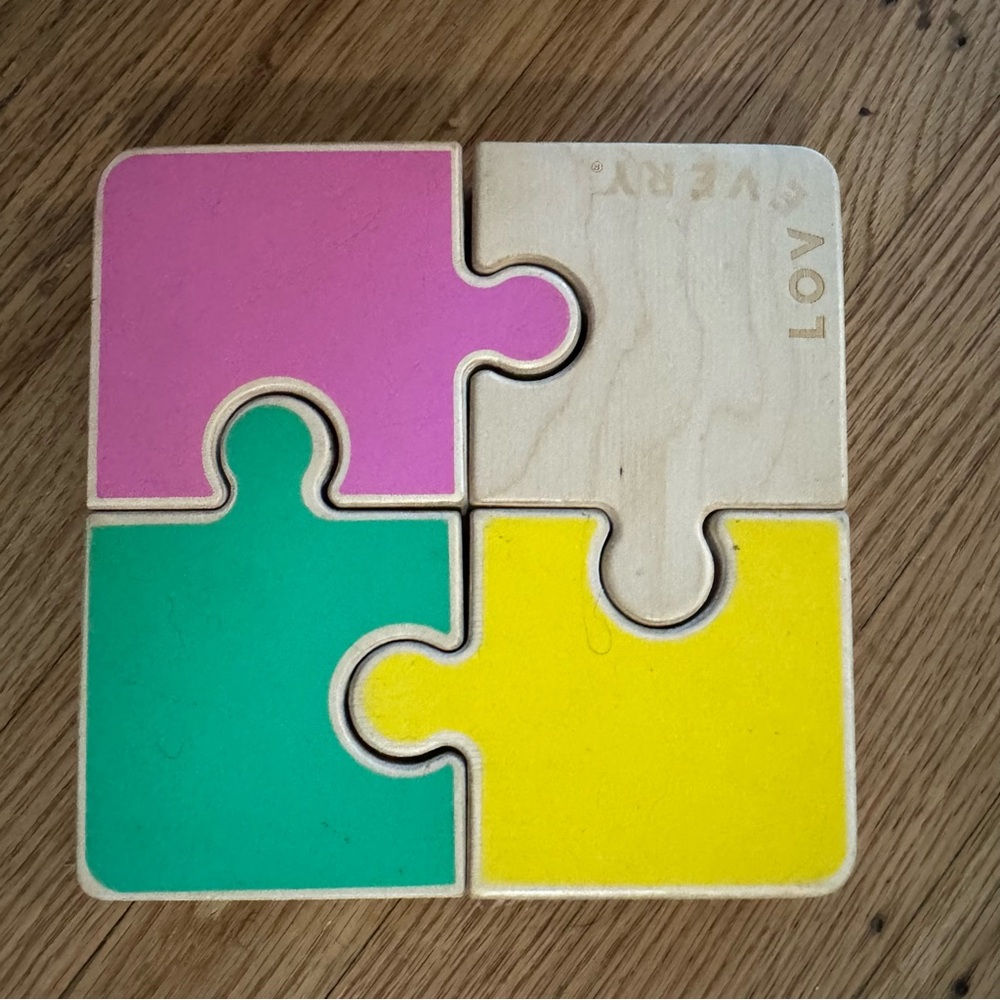 Lovevery Puzzle Blocks for Kids - Pink, Green, Yellow